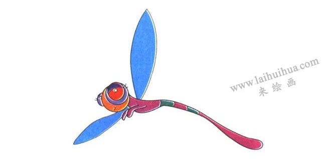 蜻蜓兒童卡通畫法步驟03