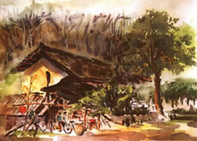 《林場(chǎng)小屋》風(fēng)景水彩畫(huà)的寫(xiě)生步驟與方法