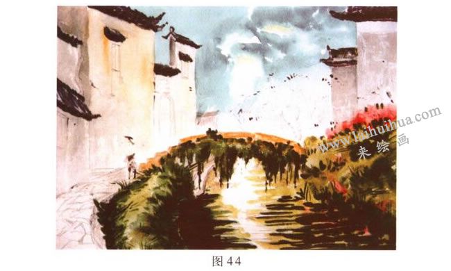 《小橋?流水?人家》風(fēng)景水彩畫的寫生步驟02