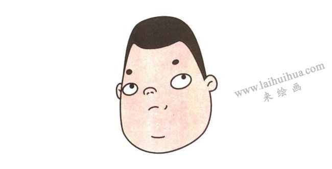 小胖的五官，小胖兒童卡通畫法步驟02