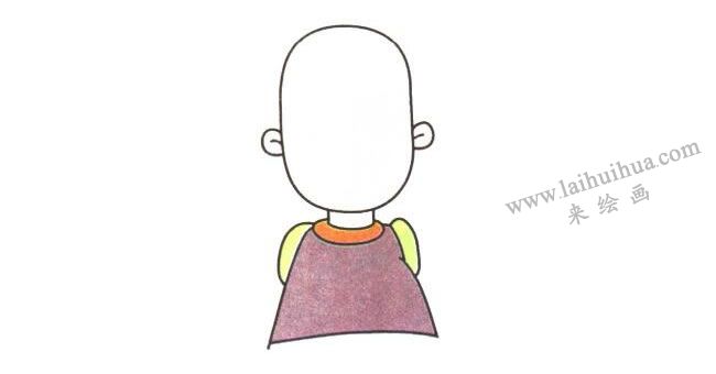 大嘴男孩兒童卡通畫(huà)法步驟01