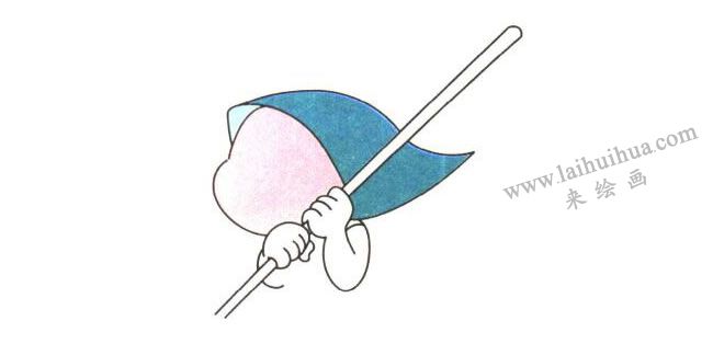 頭部和手，愛勞動(dòng)的姐姐兒童卡通畫法步驟01