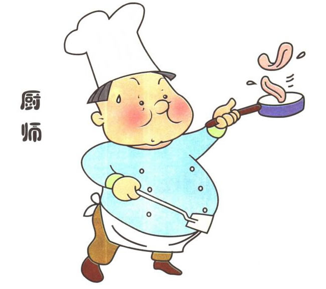廚師兒童卡通畫法步驟