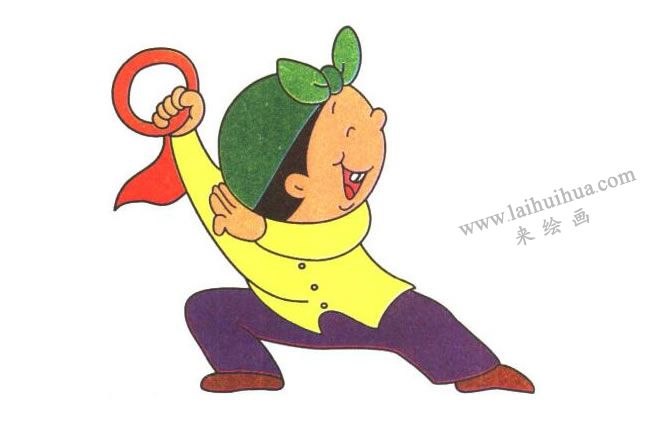 跳舞男孩兒童卡通畫