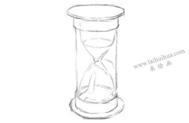 時間沙漏素描畫法步驟圖解03