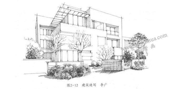 建筑速寫方形構(gòu)圖