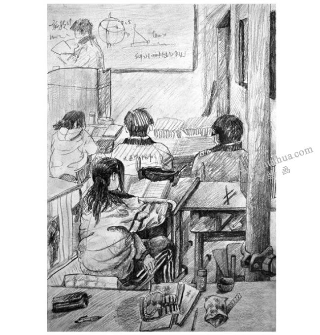 多人場景速寫構(gòu)圖的對比呼應(yīng)，虛實(shí)相生