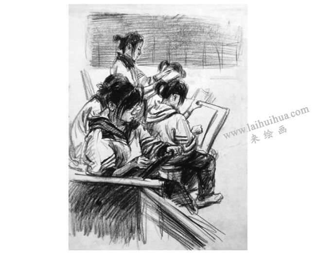 多人場景速寫構(gòu)圖的節(jié)奏韻律，錯(cuò)落有致