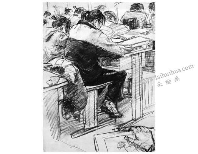 多人場景速寫構(gòu)圖的整體聯(lián)系，比例協(xié)調(diào)