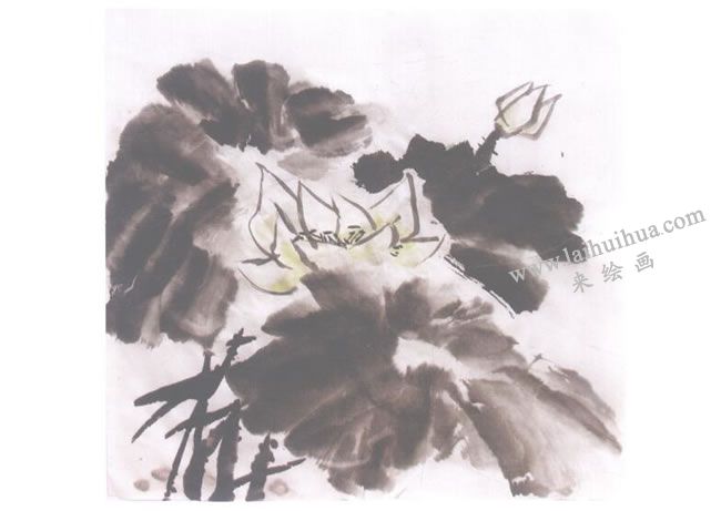 墨荷兒童水墨畫(huà)法步驟05