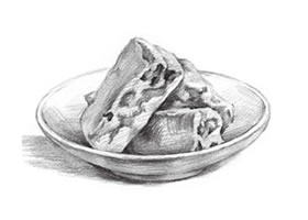 點(diǎn)心的素描畫法步驟