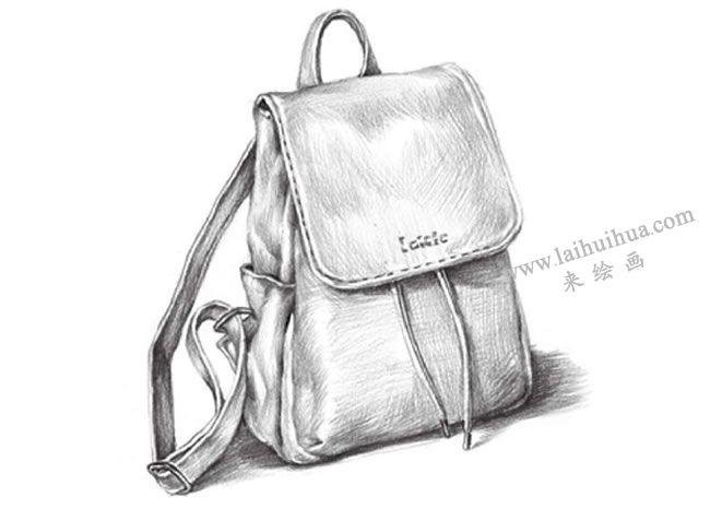 雙肩背包的素描畫(huà)