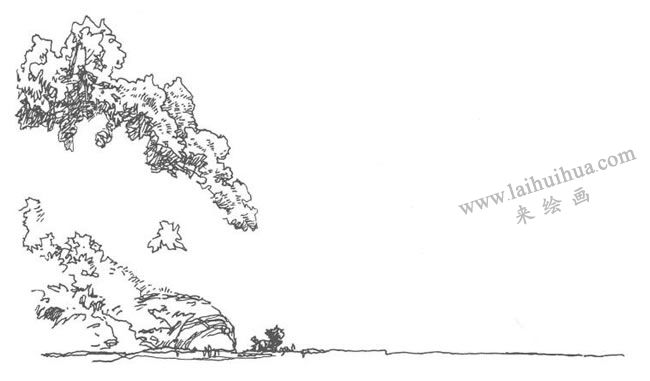 《西湖邊的老別墅》鋼筆風景速寫作畫步驟01