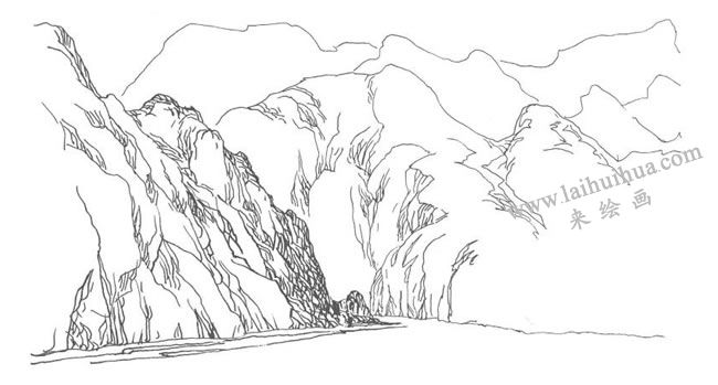 《三峽巫溪》鋼筆風景速寫作畫步驟03