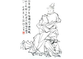 焦墨人物畫用線和造型方法
