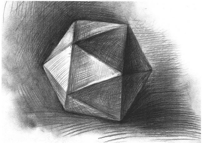 正二十面體的素描畫(huà)法