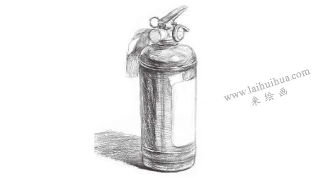 滅火器的素描畫法步驟02