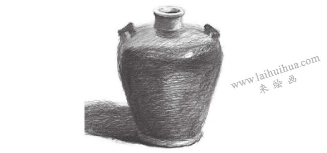 雙耳酒壇素描畫法步驟03