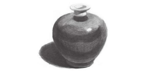 深釉瓷瓶素描畫(huà)