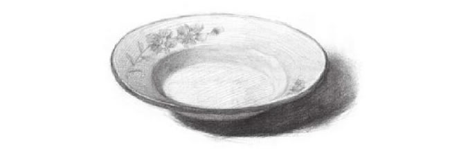 白瓷盤(pán)素描畫(huà)