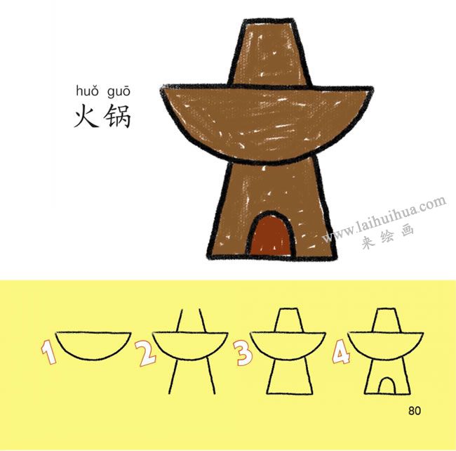 火鍋幼兒簡筆畫法步驟圖解