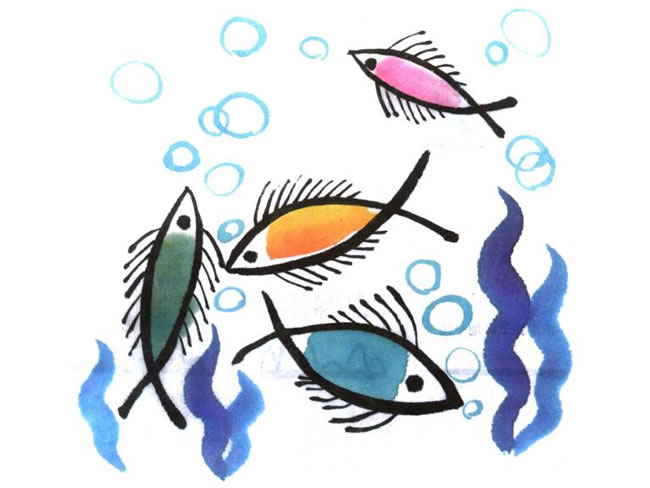 小魚兒童水墨畫法