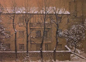 《武漢的雪景》風(fēng)景素描作品