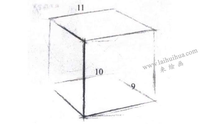   單個石膏幾何形體的結(jié)構(gòu)素描畫法步驟03