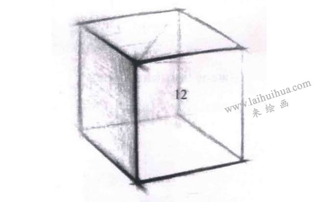   單個石膏幾何形體的結(jié)構(gòu)素描畫法步驟04