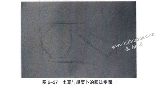 土豆與胡蘿卜素描畫法步驟01