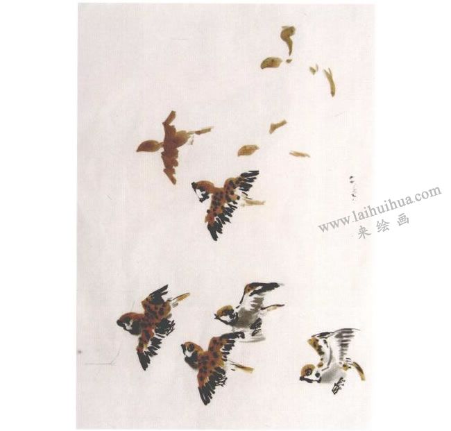 《小鳥(niǎo)》水墨畫(huà)法步驟02
