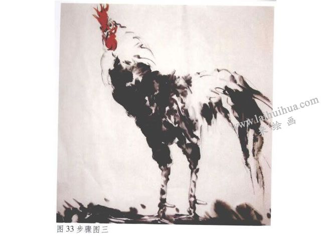 《大吉》水墨畫法步驟03