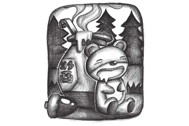 貪吃的小熊創(chuàng)意素描畫法步驟