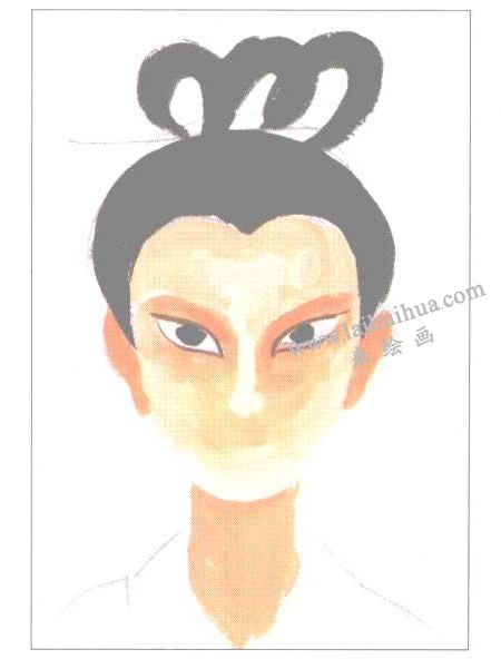 古代仕女水粉畫法創(chuàng)作步驟03
