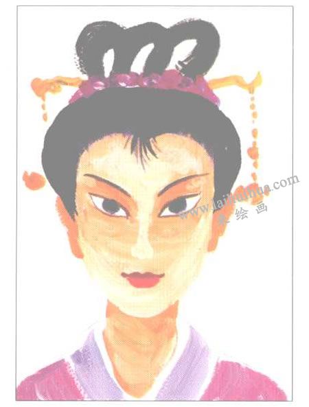 古代仕女水粉畫法創(chuàng)作步驟04