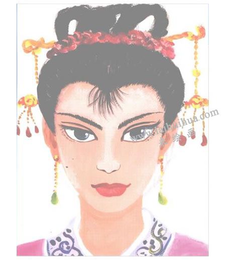 古代仕女水粉畫法創(chuàng)作步驟05