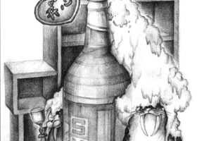 啤酒瓶?jī)和瘎?chuàng)意素描畫法