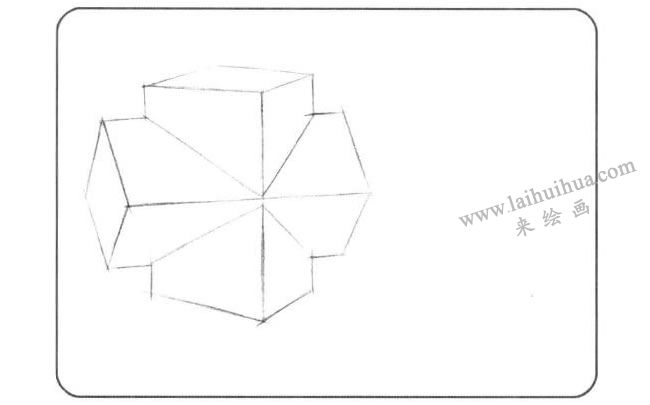 兩個(gè)長(zhǎng)方體組合兒童創(chuàng)意素描畫法步驟01