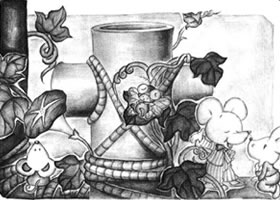 兩個(gè)圓柱體兒童創(chuàng)意素描畫法