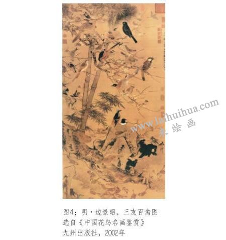 三友百禽圖，邊景昭