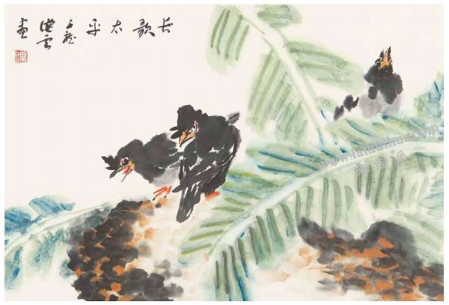 長(zhǎng)歌太平，八哥寫(xiě)意畫(huà)