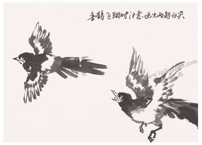 喜鵲的畫(huà)法之二