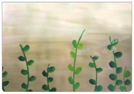 花兒朵朵開(kāi)兒童水粉畫(huà)法步驟03