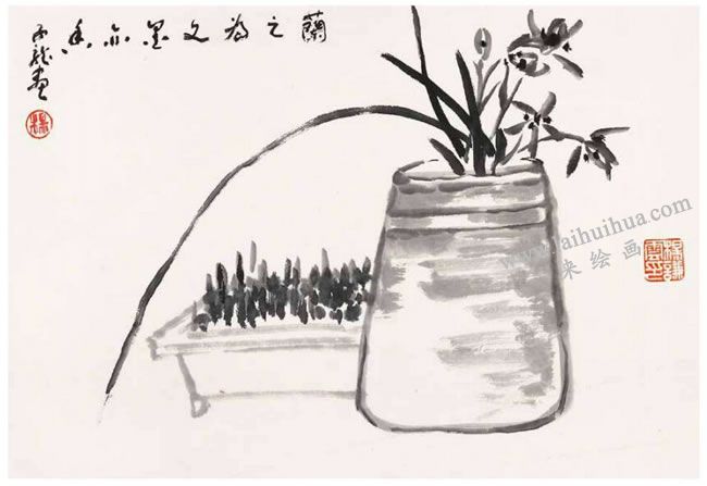 蘭草的寫(xiě)意畫(huà)法03