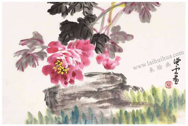 牡丹花寫意畫法構(gòu)圖樣式