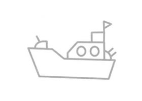 軍艦簡筆畫