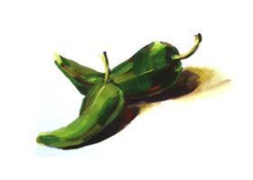 單個(gè)辣椒水粉畫(huà)法