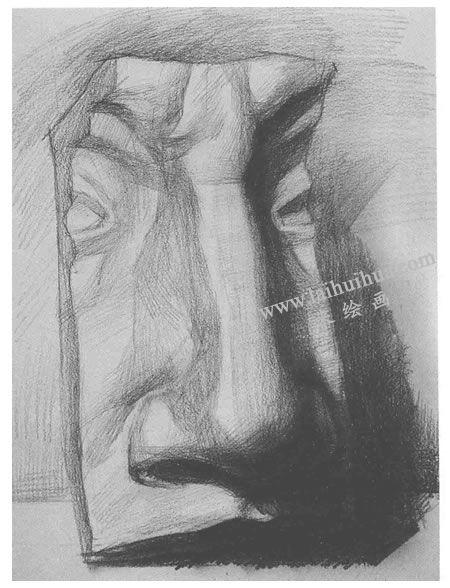 石膏鼻子素描畫(huà)法步驟05