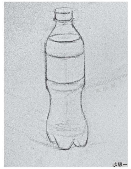 可口可樂瓶素描畫法步驟01