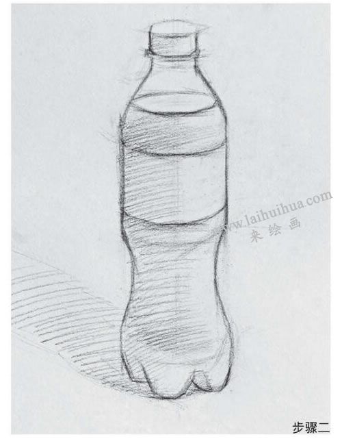 可口可樂瓶素描畫法步驟02